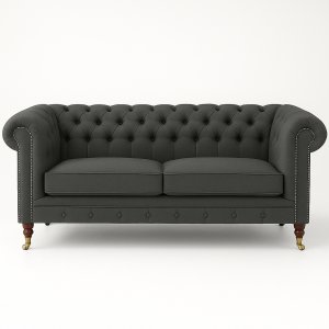 2,5-sits chesterfieldsoffa mörkgrå - Cambridge deluxe 2,5-sits chesterfieldsoffa mörkgrå - Cambridge deluxe