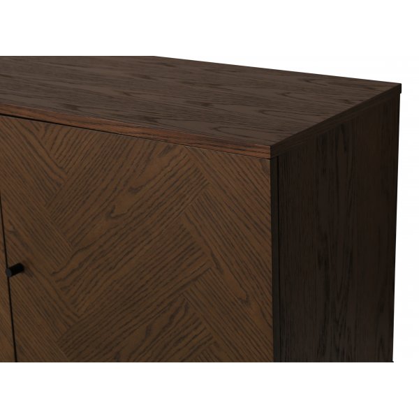 Edge dressoir - Bruingebeitst visgraat + Meubelpoten