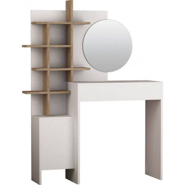 Mojo sminkbord 105 x 35 cm - Vit/ek Mojo sminkbord 105 x 35 cm - Vit/ek