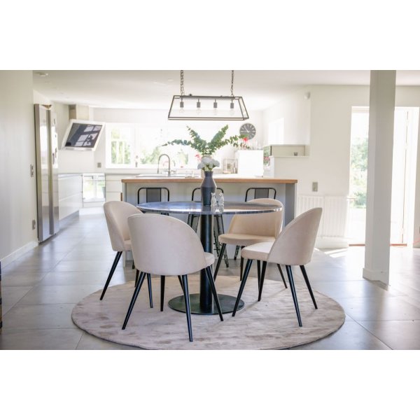 Alice matstol - Svart/beige sammet Alice matstol - Svart/beige sammet