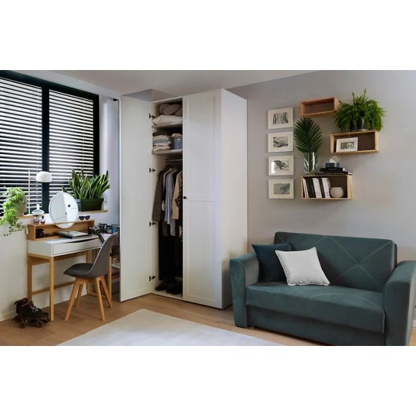 Table console Pori 85 x 40 cm - Blanc/chne