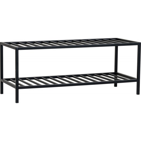Étagère à chaussures blanche - Noir Étagère à chaussures blanche - Noir