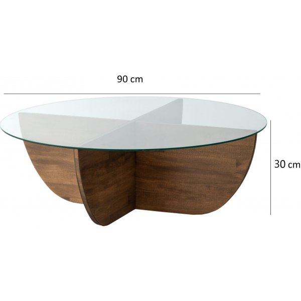 Lily 2 tables basses 90 cm - Noyer