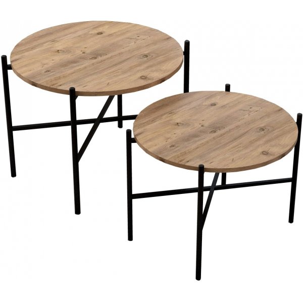 Termo soffbordset 60/50 cm - Furu/svart