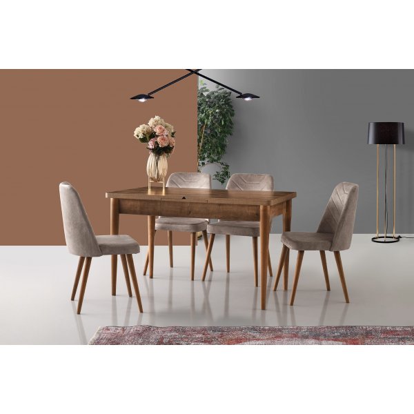 Table  manger Roma 130-160 cm - Noyer