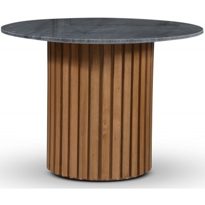 Sumo matbord Ø105 cm - Oljad ek / Grå marmor