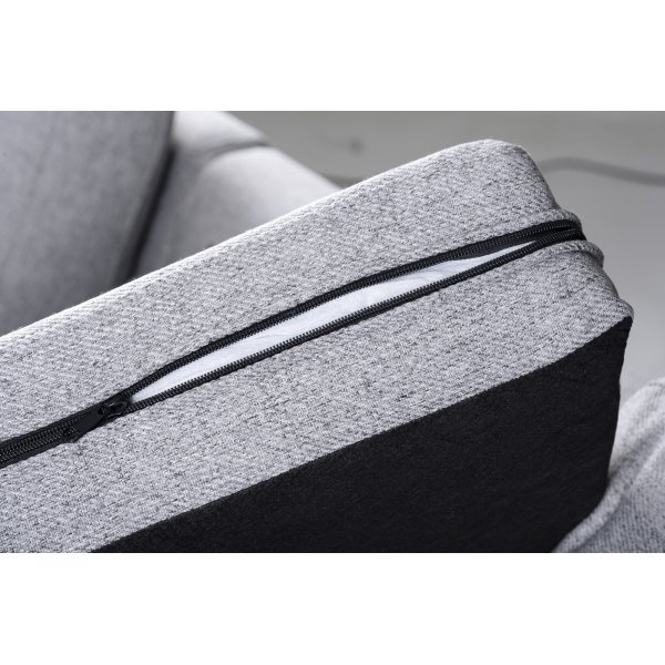 Bank met omkeerbare divan grijs 283 cm