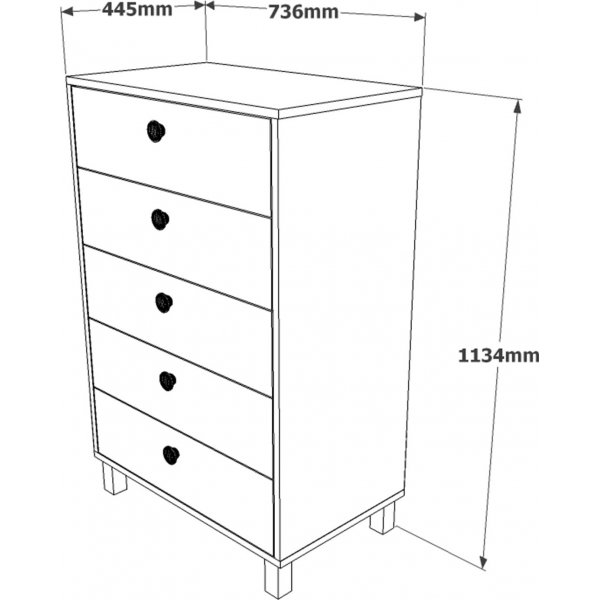 Vilamo byrå 82 - Furu/svart Vilamo byrå 82 - Furu/svart