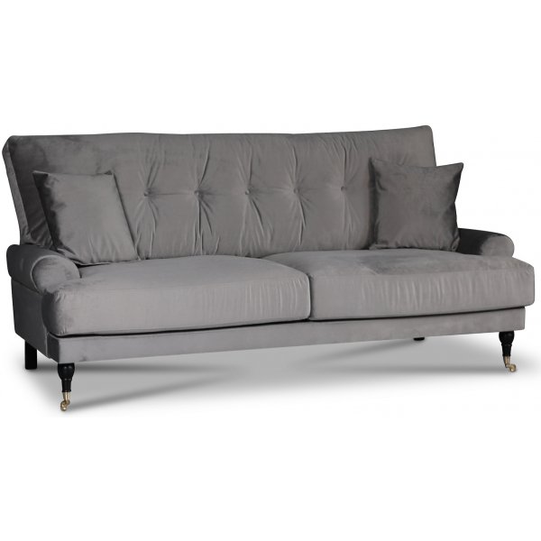 Adena 2-sits soffa i gr sammet