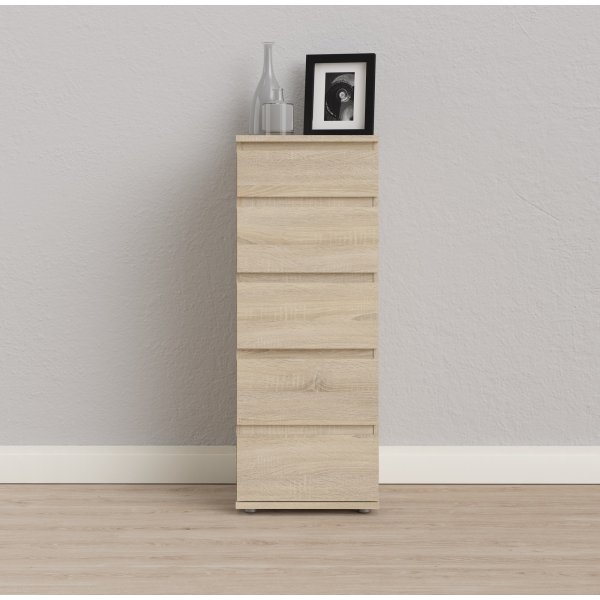 Nova smal dressoir met 5 laden - Eiken Nova smal dressoir met 5 laden - Eiken