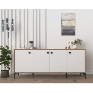 Eidur dressoir - Eiken/wit