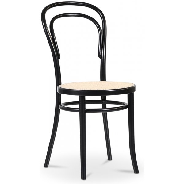 No 14 matstol med rottingsits - Svart No 14 matstol med rottingsits - Svart