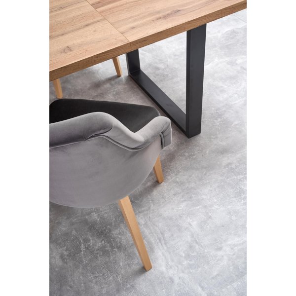 Table  manger Kasady 160-210 cm - Chne Wotan/noir