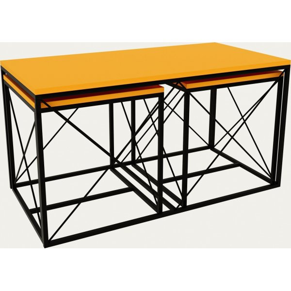 Ravina salontafel 45/100 x 45/50 cm - Geel/zwart Ravina salontafel 45/100 x 45/50 cm - Geel/zwart
