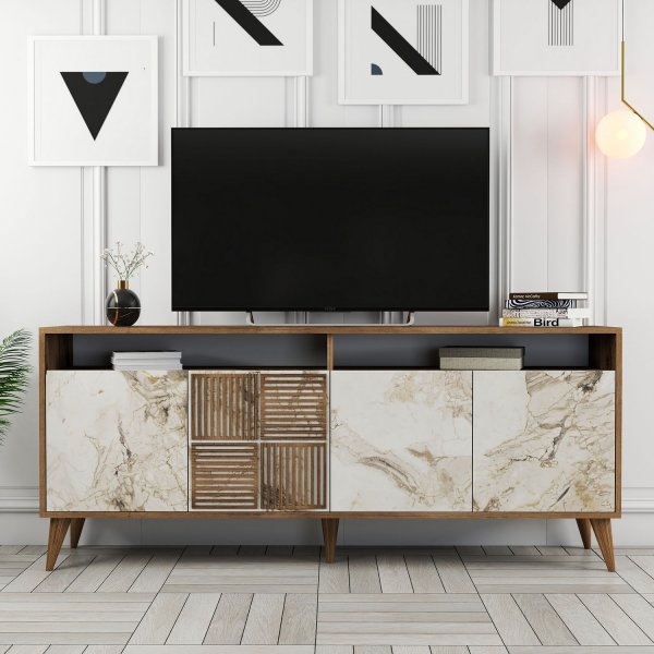Buffet Milan 180 cm - Noyer/marbre blanc Buffet Milan 180 cm - Noyer/marbre blanc