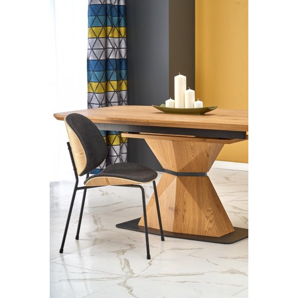 Table  manger Diamond 160-200 x 89 cm - Chne/noir