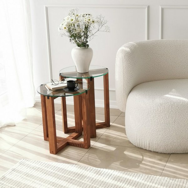 Amalfi satsbord 40/40 cm - Valnt