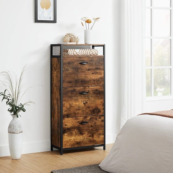 Meuble à chaussures Mattias 60 x 130 cm - Marron/noir Meuble à chaussures Mattias 60 x 130 cm - Marron/noir