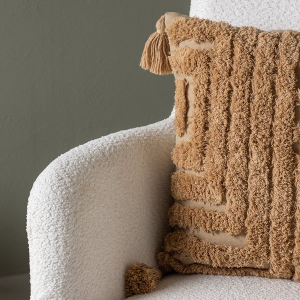 Fauteuil Como en bouclé blanc Fauteuil Como en bouclé blanc