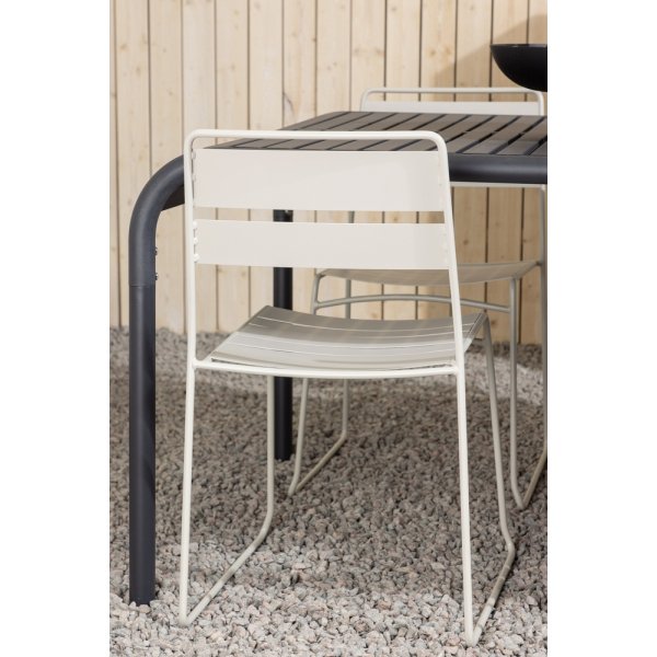 Borneo utematgrupp med 6 st Lina stolar - Beige/Svart Borneo utematgrupp med 6 st Lina stolar - Beige/Svart