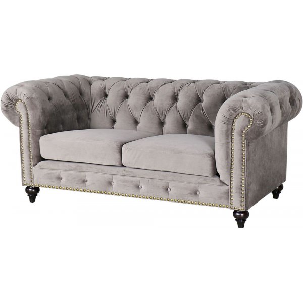 Montgomery Chesterfield 2-sits soffa - Gr� sammet