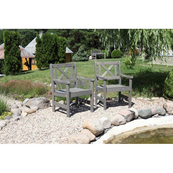 Fauteuil d'extrieur Bollns - Gris + Dtachant pour meubles