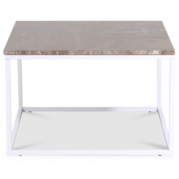 Accent soffbord 75 - Brun marmor / Vit