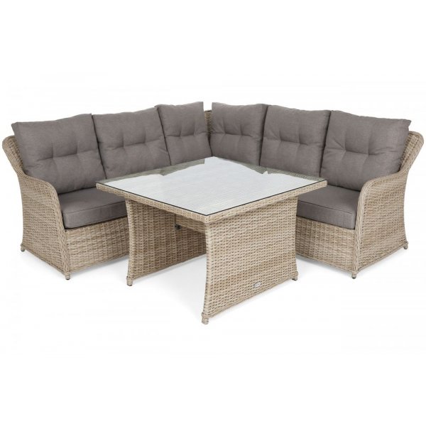 Hörnsoffa Bergamo med fåtölj & bord - Beige/beige melerad Hörnsoffa Bergamo med fåtölj & bord - Beige/beige melerad