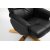 Duva reclinerftlj med fotpall i svart PU med bruna ben