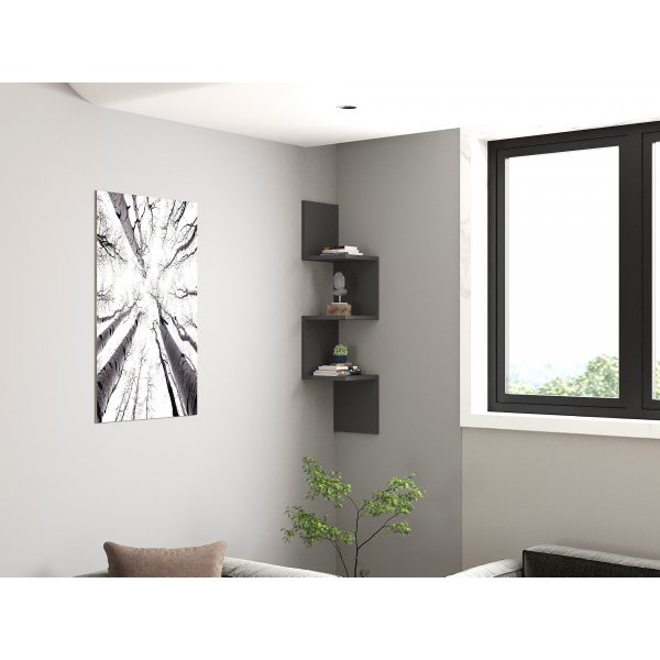 Zikzak vägghylla - Antracit Zikzak vägghylla - Antracit