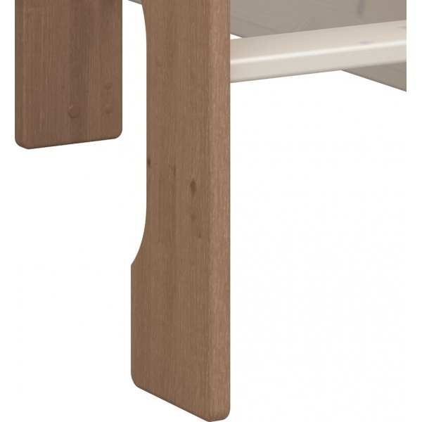 For kids hög loftsäng 90 x 200 cm - Whitewash/grå/brun For kids hög loftsäng 90 x 200 cm - Whitewash/grå/brun