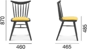 Chaise de salle à manger Wasa - Couleur optionnelle du cadre et du rembourrage Chaise de salle à manger Wasa - Couleur optionnelle du cadre et du rembourrage