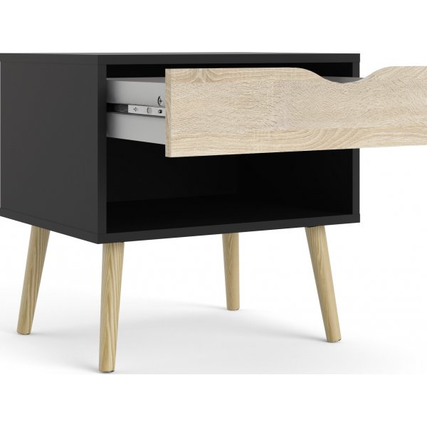 Oslo sngbord - Svart/ek