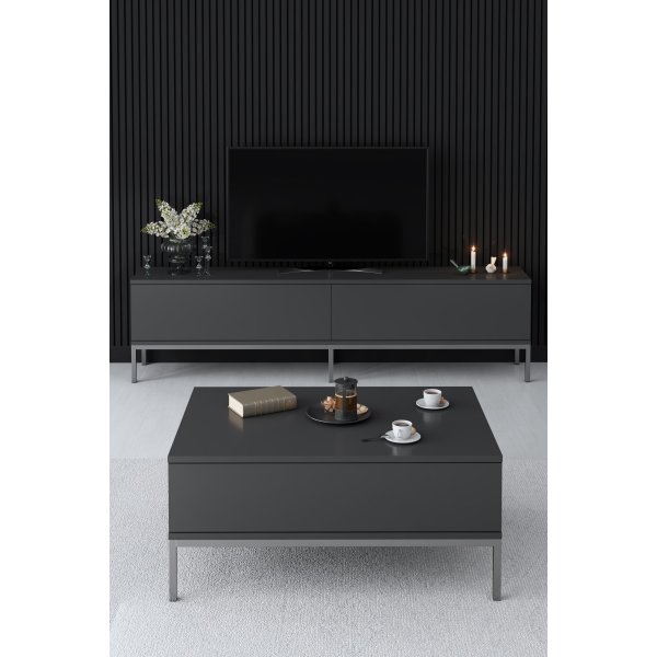 Banc TV Lord - Anthracite/argent Banc TV Lord - Anthracite/argent