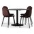 Groupe de repas Seat, table  manger avec 4 chaises en velours Carisma - Noir/Bordeaux