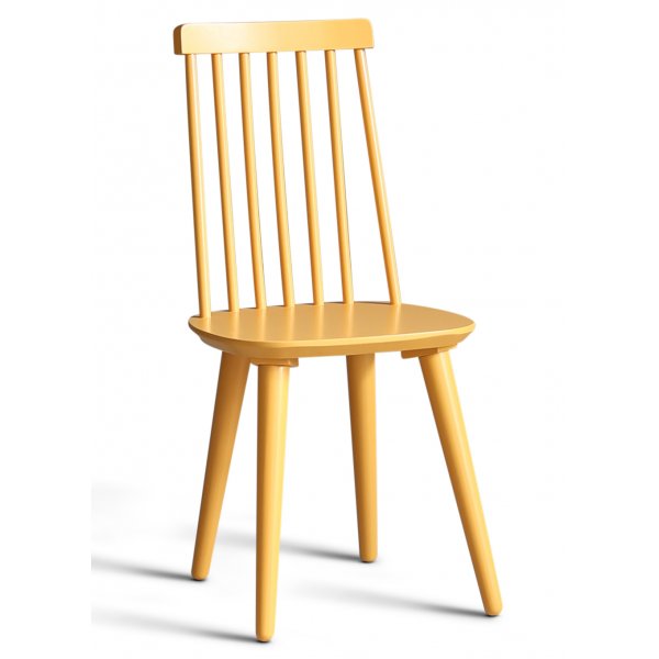 Matgrupp: Runt bord i Ek / Vit med 4 st gula Pinnstolar + 3.00 x Mbeltassar