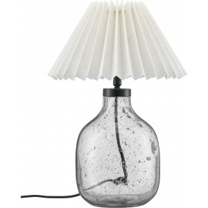 Lampe de table Groove - Verre clair/Blanc cass