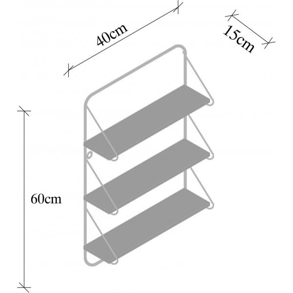 Viola wandplank - Zwart/walnoot