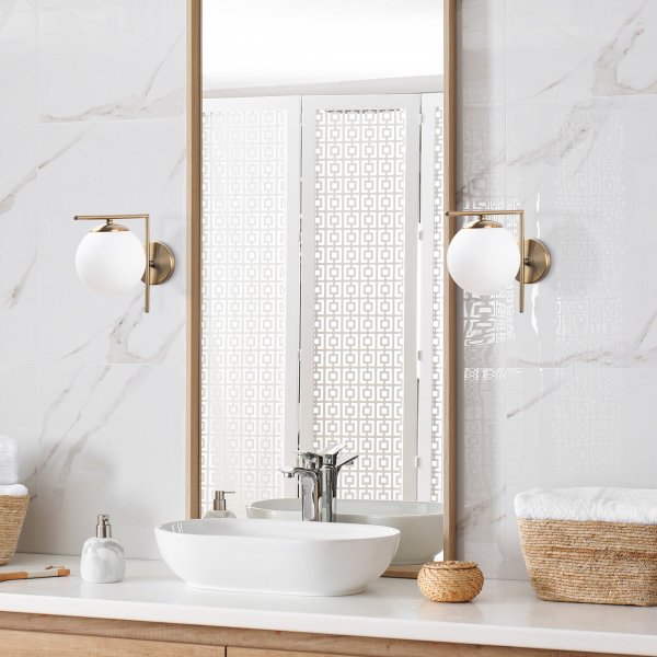 Monde wandlamp - Antiek/opaal