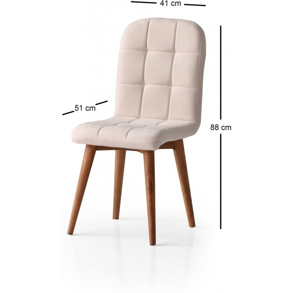 Lot de 2 chaises de salle à manger rétro - Crème Lot de 2 chaises de salle à manger rétro - Crème