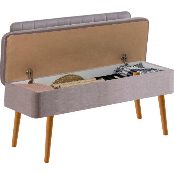 Banc Vina avec dossier - Pin/gris clair Banc Vina avec dossier - Pin/gris clair