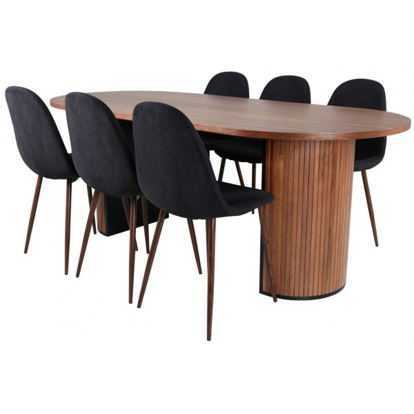 Table à manger ovale Bianca 200x90 cm - Noyer Table à manger ovale Bianca 200x90 cm - Noyer