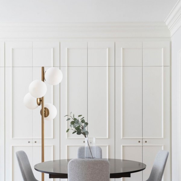 Fas golvlampa opal - Guld