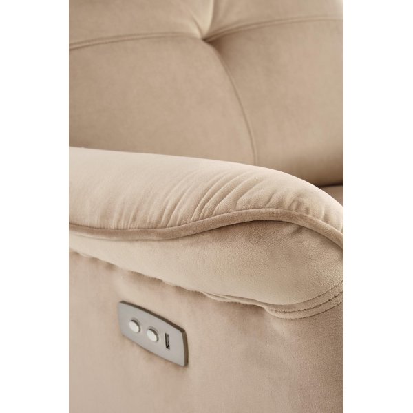 Semir elektrisk reclinerfåtölj med USB - beige sammet Semir elektrisk reclinerfåtölj med USB - beige sammet