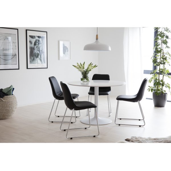 Ibiza vitt runt matbord 110 cm