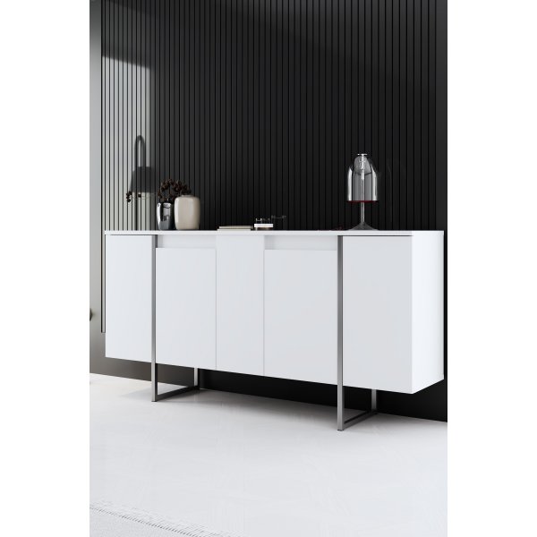 Buffet Lux - Blanc/argent