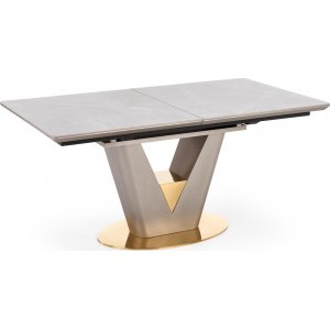 Valentino matbord 160-220 x 90 cm - Grå marmor/ljusgrå/guld