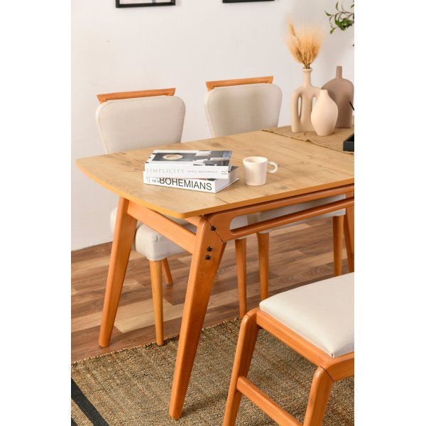 Palace eetgroep 2 - Eiken/creme Palace eetgroep 2 - Eiken/creme