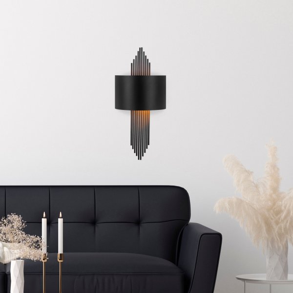 Harmonic Curve wandlamp - Zwart