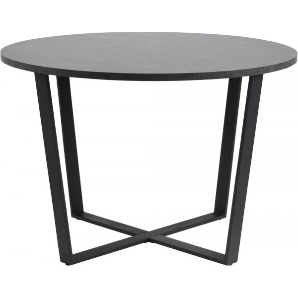 Amble runt matbord Ø110 cm - Svart/marmor